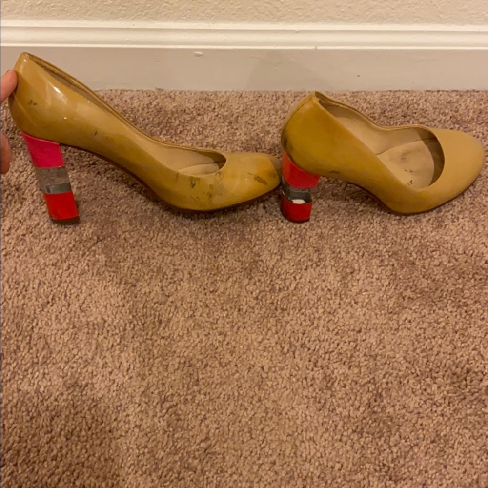 Kate spade colorblock heel in tan